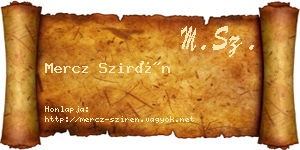 Mercz Szirén névjegykártya